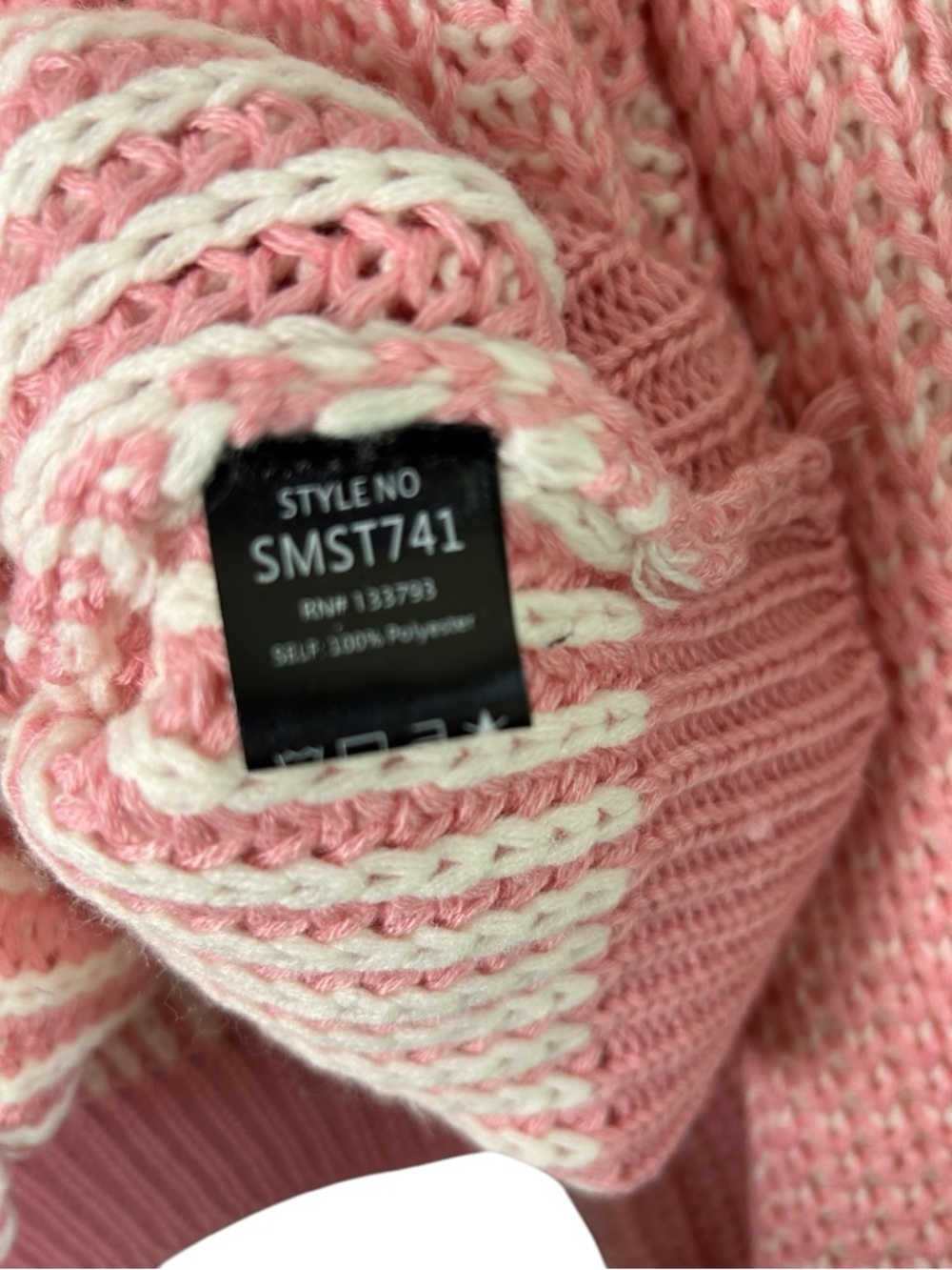 POL Pink Chunky Heart Crewneck Sweater Oversized Large - Picture 5 of 7